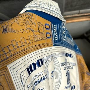 Vintage 100% leather bomber jacket originally purchased by me.